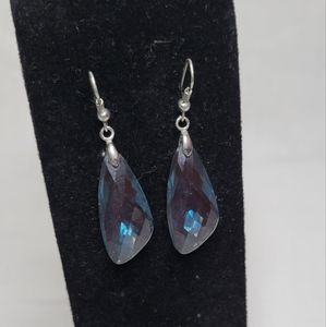 Blue gemstone dangle earrings
